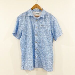 Columbia Blue and White Casual Men's Shirt